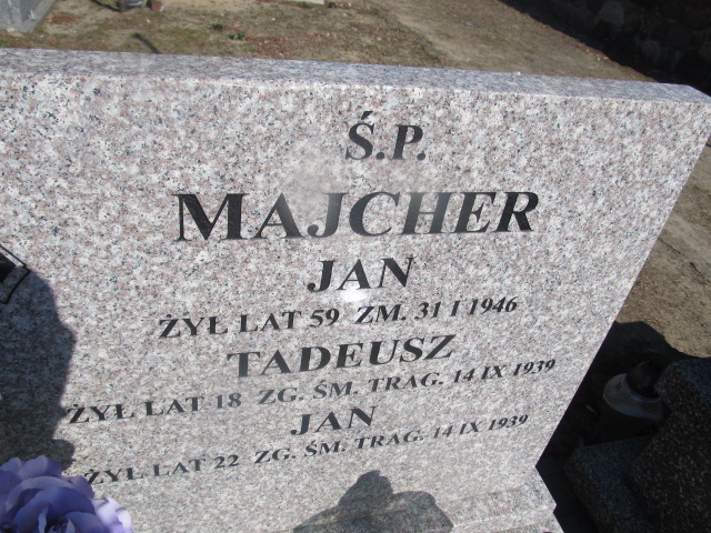 Jan Majcher 1886 Jasionna - Grobonet - Wyszukiwarka osób pochowanych